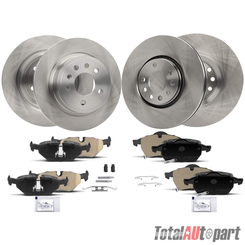 Disc Brake Rotors & Ceramic Brake Pads for Saab 9-5 2000 2001 2005 Front & Rear gallery