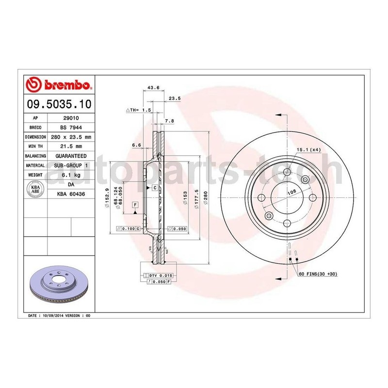 2x Brembo Front Disc Brake Rotor For Saab 900 1988~1993 gallery