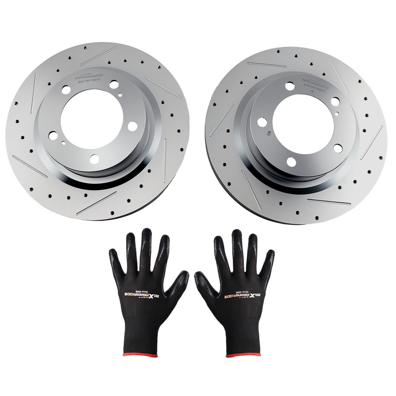 13.94in. Front Drilled & Slotted Brake Rotors For Lexus Lx570 2016-2021 S-31482