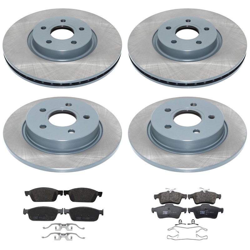 DuraGo Front Rear Rotors TRW Pro Organic Brake Pads Kit for Ford Focus ST Turbo