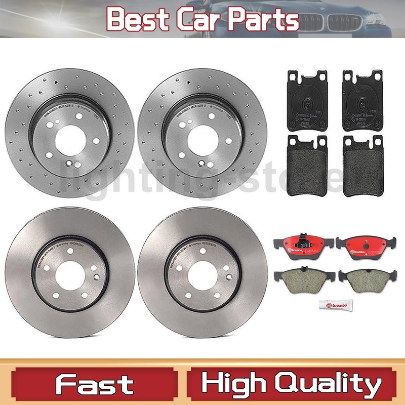 Front+Rear Disc Rotors and Brake Pads Fits 1998 Mercedes-Benz CLK320