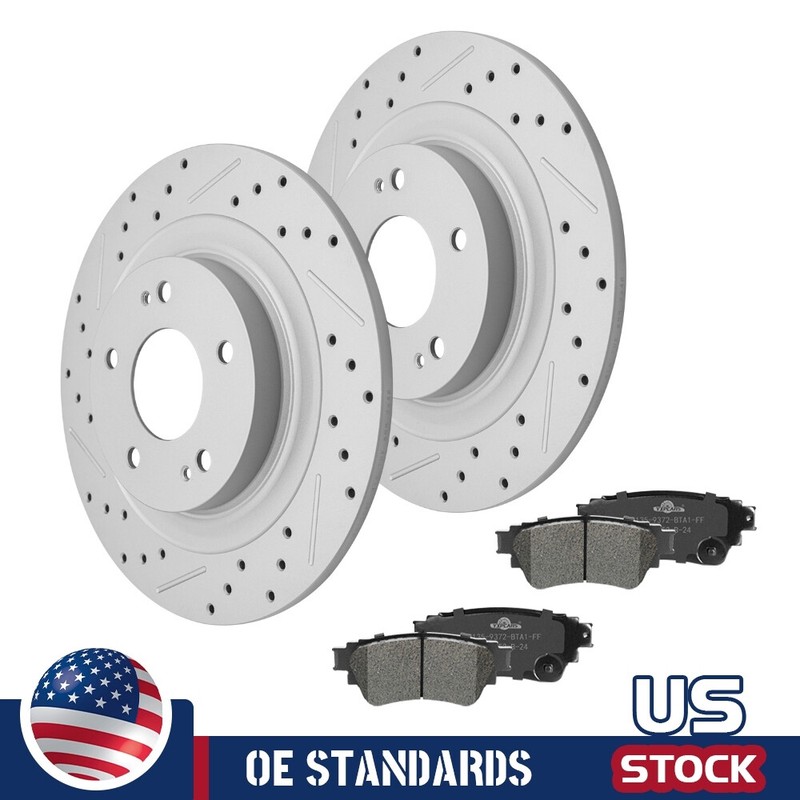 For Mitsubishi Eclipse Cross Rear Brake Rotors Pads w/ Electric Parking Brake