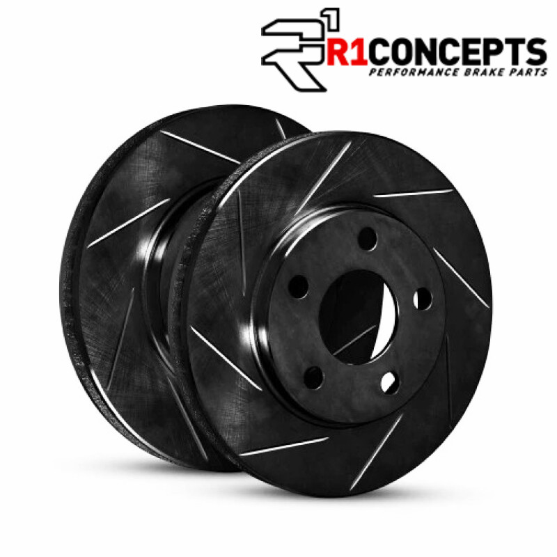 R1 613-13023R Rear Right Slotted Black Brake Rotor for 2022-2025 Toyota GR86