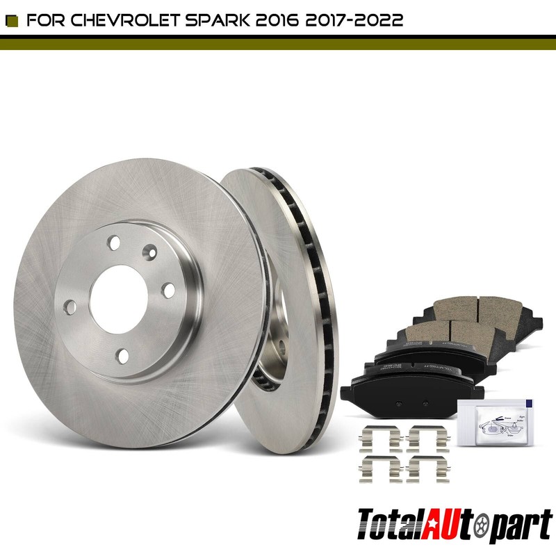 6x Disc Brake Rotors & Ceramic Brake Pads for Chevrolet Spark 2016-2022 Front