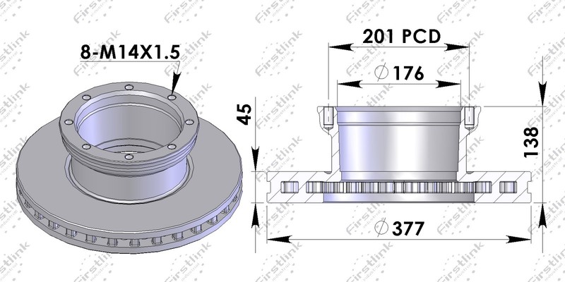 Mercedes Benz Atego Rear Brake Discs Pads MK 1-3 1998- 377mm 19.5" Wheels gallery