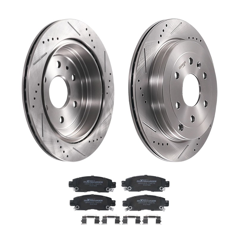 Rear Brake Rotors and Pads Kit for Saturn Outlook 2007-10 Buick Enclave 2008-17 gallery