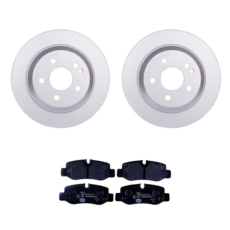 Hella Rear Rotors Low-Met Disc Brake Pad Kit For V447 Metris Base 2016-2021
