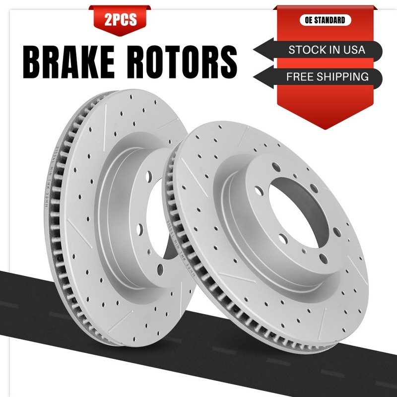 13.3″ Front Drilled Slotted Disc Brake Rotors For 2010-2023 Tundra and G460