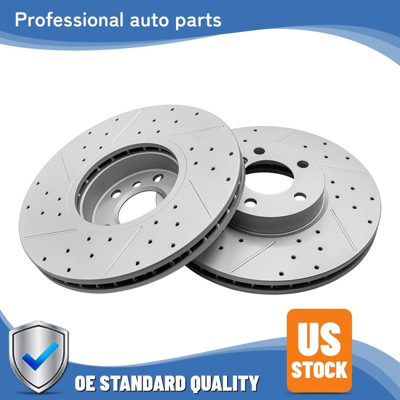 2PCS Front Drilled Disc Brake Rotors For BMW X5 2007-2018 BMW X6 2011 2012-2019