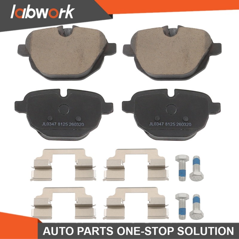 Labwork 6x Drilled Brake Rotor & Ceramic Brake Pad Rear For BMW F10 528i 535i gallery