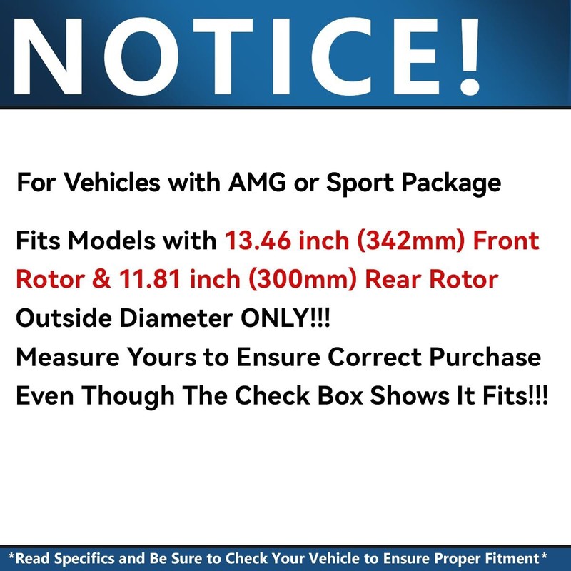 Front & Rear Rotors + Ceramic Brake Pads for 2015-2021 Mercedes-Benz C350E C300 gallery