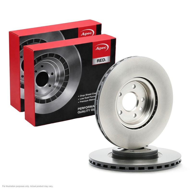 2X APEC Front Brake Discs for FORD TRANSIT CONNECT V408 Box 320mm Vented DSK2981
