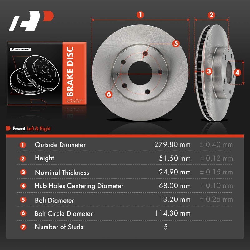 A-Premium Front Disc Brake Rotors for Mazda 3 2014-2018 3 Sport CX-3 2016-2022 gallery