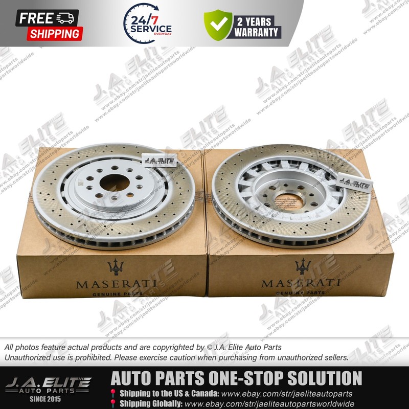 2pcs Front Brake Rotor With Holes fit Maserati Quattroporte Ghibli, 670030935 gallery