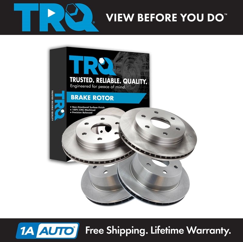 TRQ Brake Rotor Front & Rear Kit of 4 for Cadillac Chevy GMC Pickup SUV