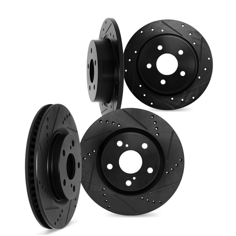 For Acura TL 2004-2008 Rotor Set | Black | Drilled and Slotted gallery