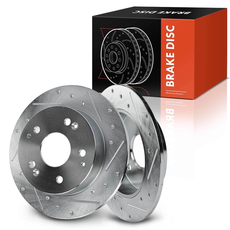 2x Rear Drilled Brake Rotors for Honda Accord 1998-2002 Civic Acura Integra RSX