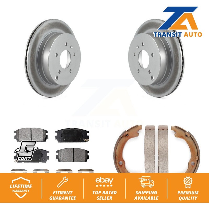 Disc Coated Rotors Semi-Metallic Pads & Parking Shoes Rear Kit For Chevrolet Vue
