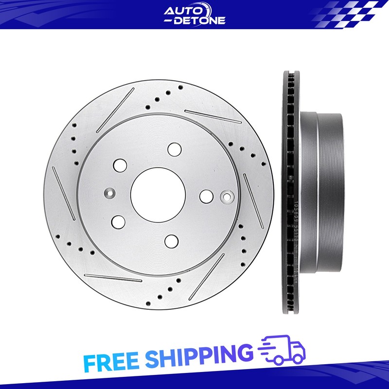 2X Rear Brake Rotors Discs Slotted For Chevrolet Equinox GMC Terrain 2010-2017