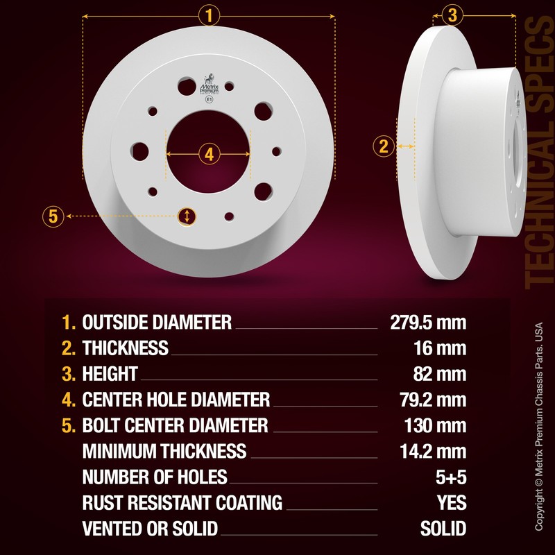 Rear Disc Brake Rotor for 14-21 Ram ProMaster 1500 ProMaster 2500 ProMaster 3500 gallery