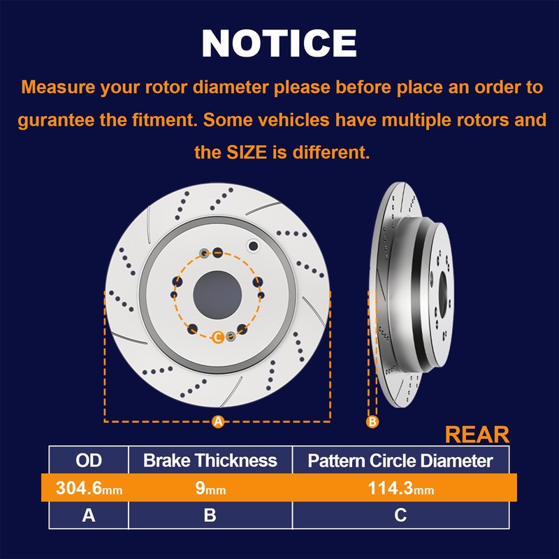 AWD Front Rear Drilled Rotors Ceramic Brake Pads for Honda CR-V 2007 - 2015 2016 gallery