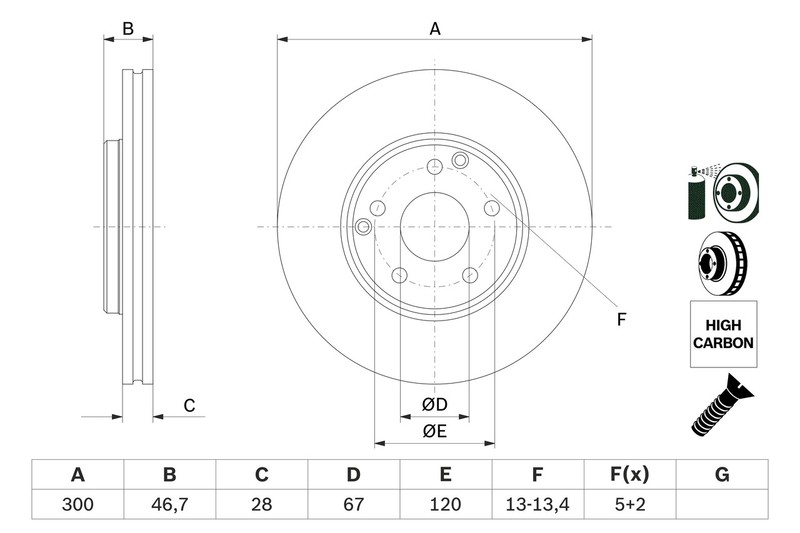 BOSCH Brake Disc MERCEDES-BENZ CHRYSLER 3,2 2,7 05098064AA A2034210512 5098064AA gallery