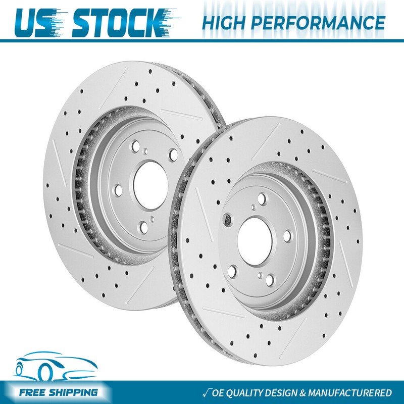 Front Drilled Disc Brake Rotors For Toyota Highlander Lexus RX330 RX350 RX400h