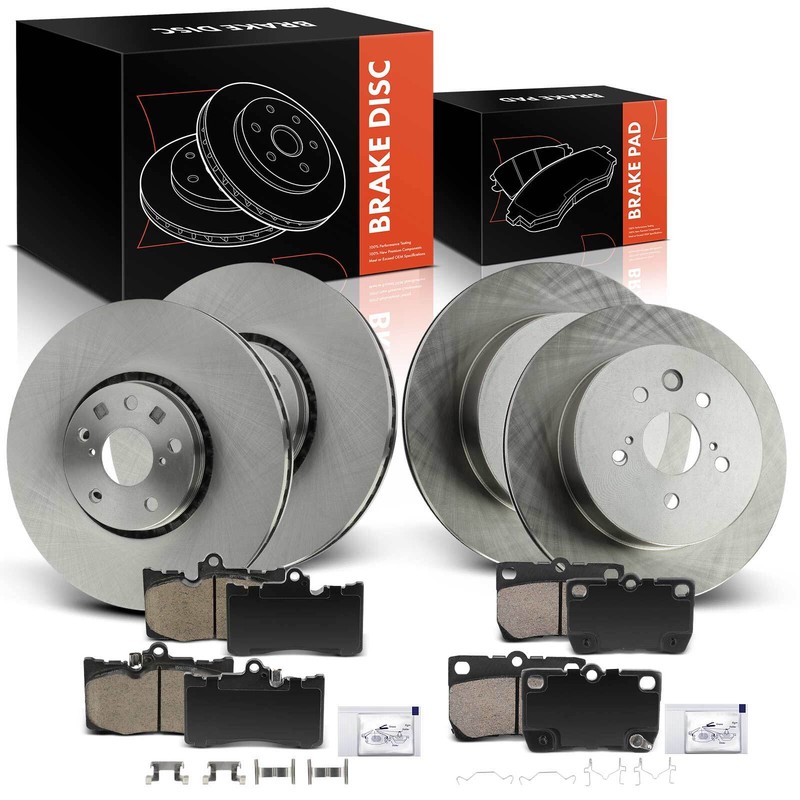 Disc Brake Rotors & Ceramic Brake Pads for Lexus GS350 GS430 GS450h Front & Rear
