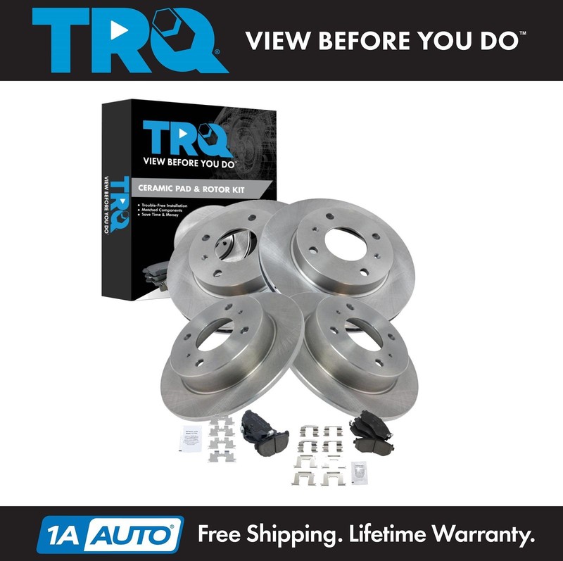 TRQ Brake Pad & Rotor Kit Ceramic Fits 1989-1998 Nissan 240SX