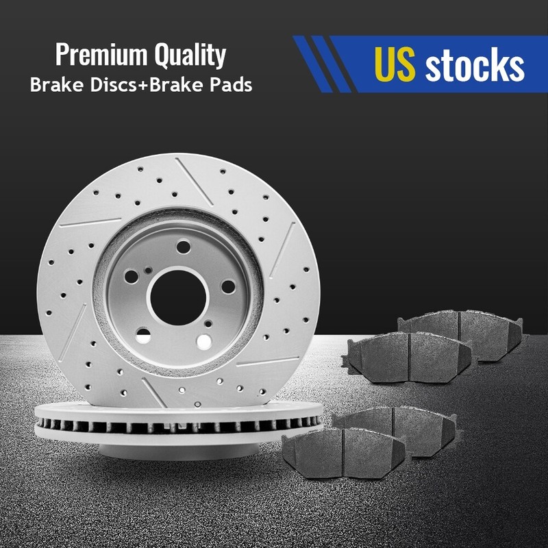 Front Drilled Rotors Ceramic Brake Pads for Lexus IS250 2006 – 2013 2014 2015