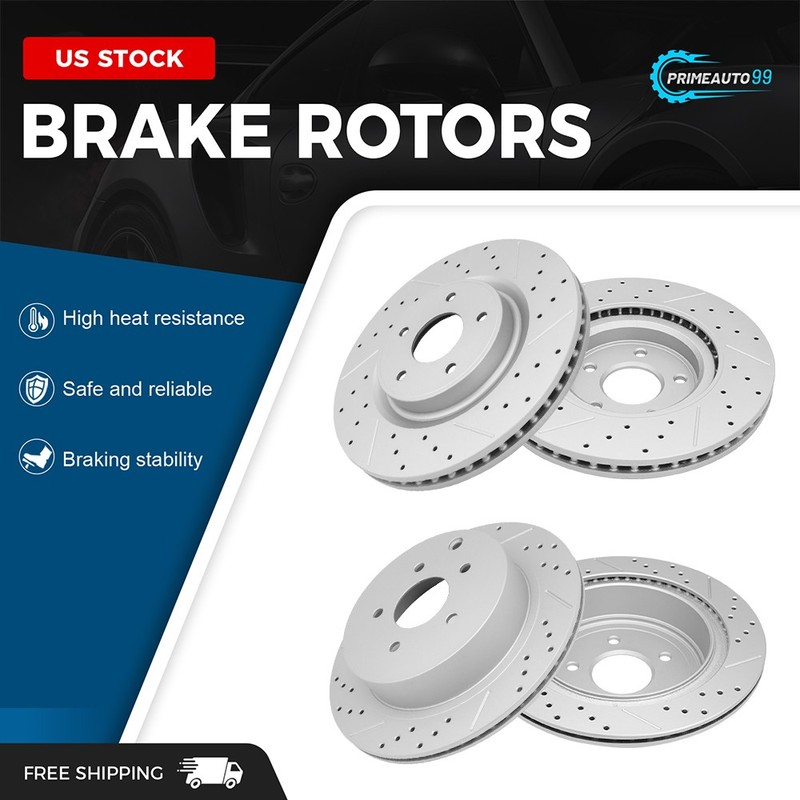 4x Front Rear Drilled Brake Rotors for INFINITI Q60 Q50 Nissan Murano Pathfinder