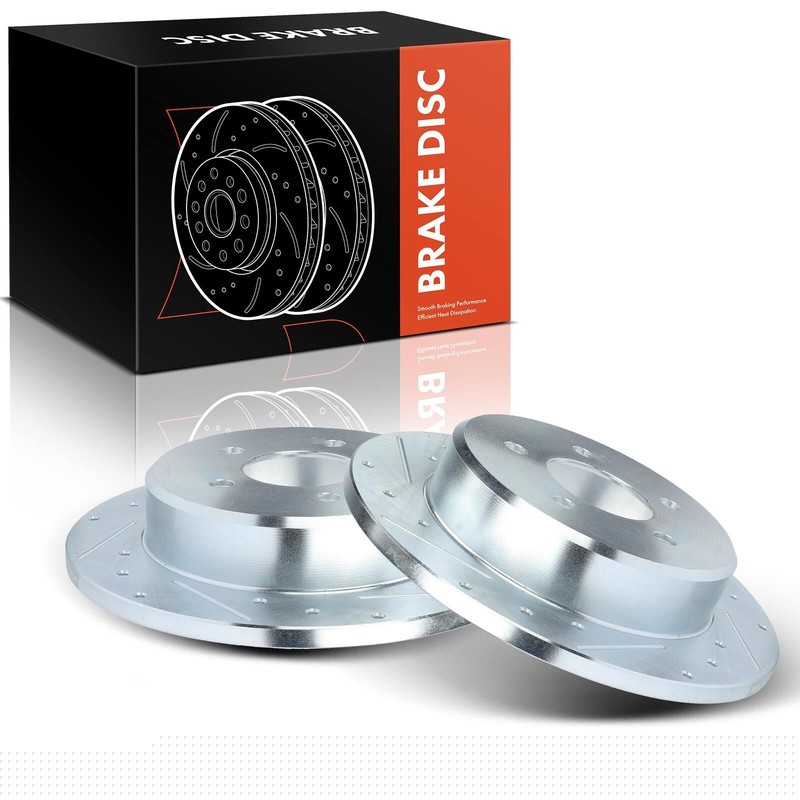 New Rear Drilled Brake Rotors for Dodge Caravan 2000-2007 Chrysler Voyager 2003