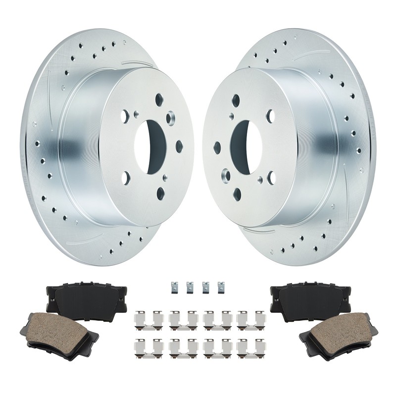 Rear Drilled Rotors Brake Pads Set For Toyota Avalon 3.5L 2008-2012