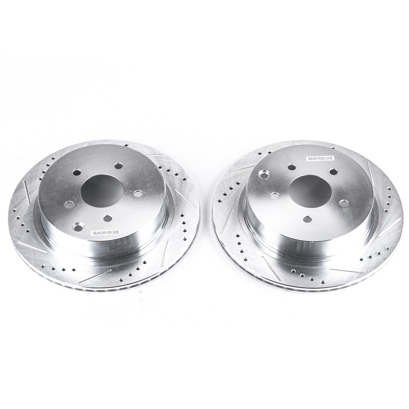 PowerStop Evolution Drilled Slotted Rotors Pair Rear For Nissan Murano