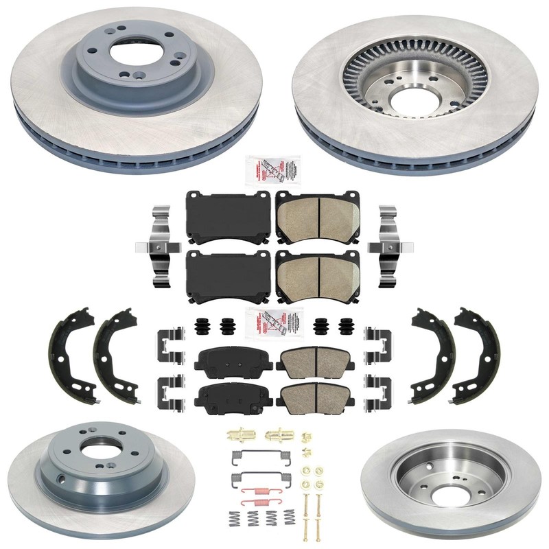 Coated Disc Brake Rotors & Brake Pads fits Hyundai Genesis 2009 4.6L 4Door Sedan
