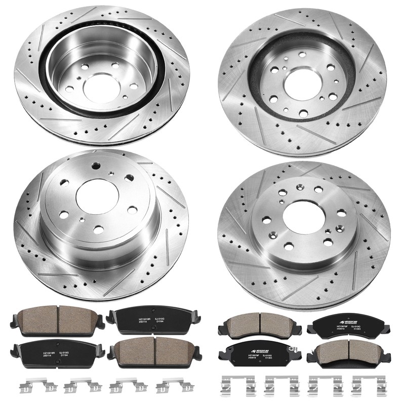 Front Rear Rotors Brake Pads Kit for Chevy Tahoe Silverado GMC Sierra 1500 Yukon