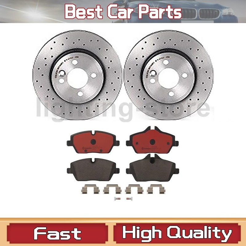 Front Disc Brake Pad Set Disc Brake Rotor 3X Brembo For Mini Cooper 2007 2015