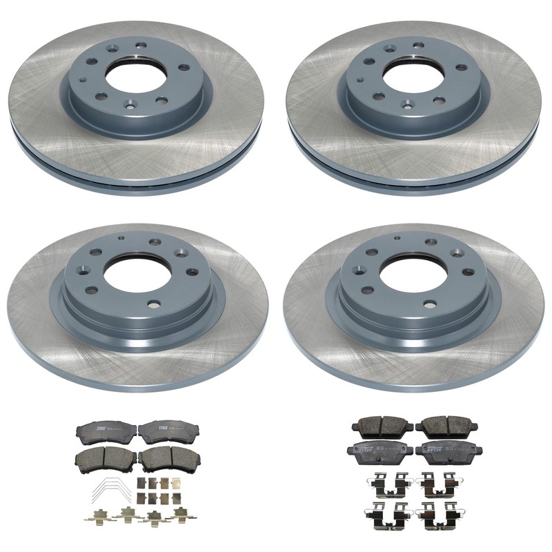 DuraGo Front Rear Disc Brake Rotors TRW Ceramic Pads Kit for Mazda 6 i S 06-07