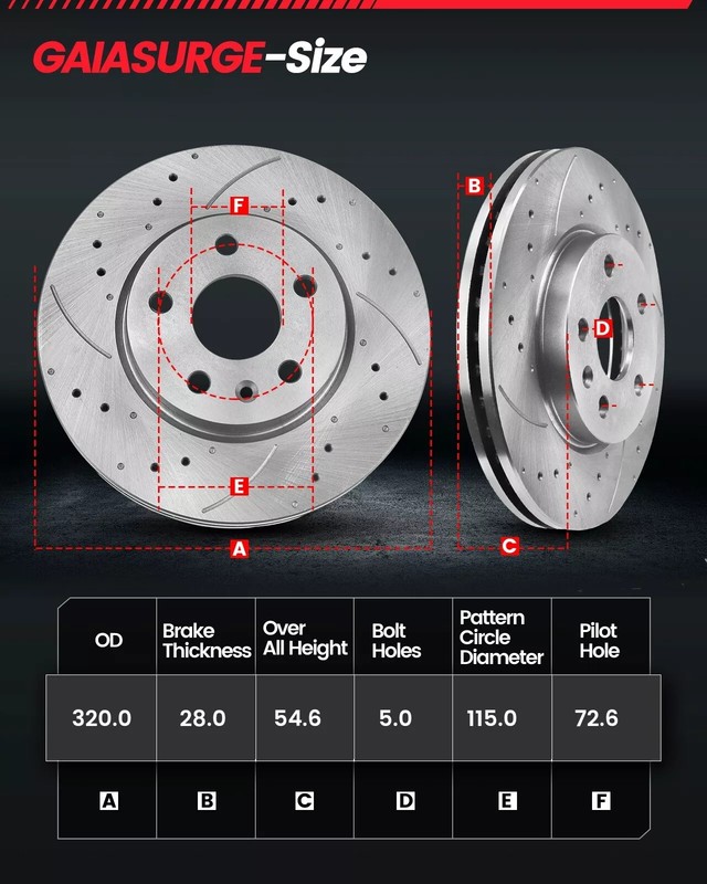 12.60'' Front & Rear Rotors + Brake Pads for Dodge Charger Challenger Magnum 300 gallery