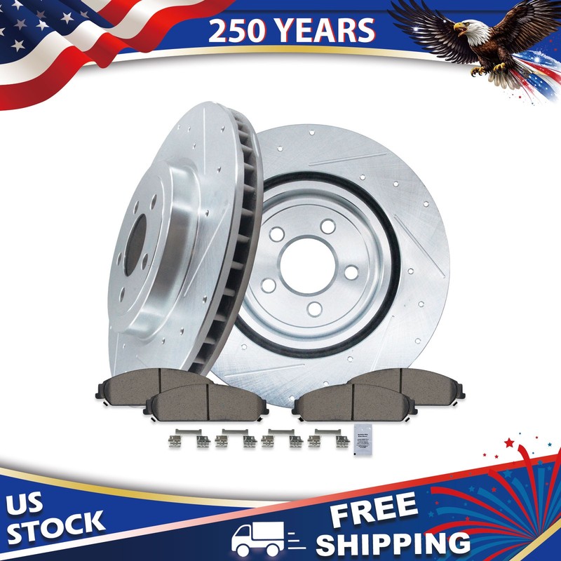 13.58” Front Drilled Rotors Brake Pads for Dodge Charger Challenger Magnum 300