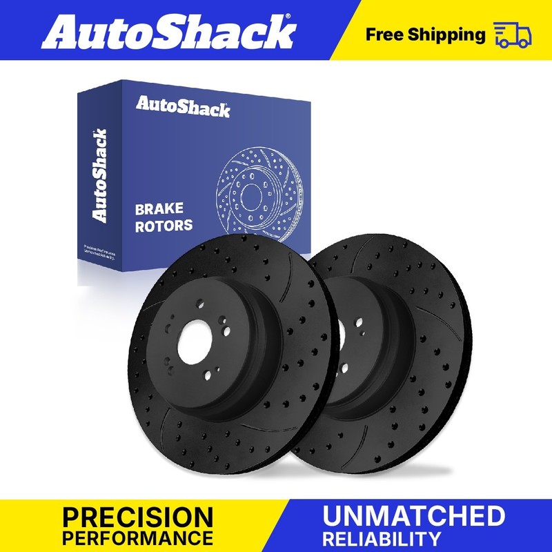 Rear Drilled Slotted Brake Rotors Pair for Acura, MDX 2014-2016, AWD FWD V6 3.5L