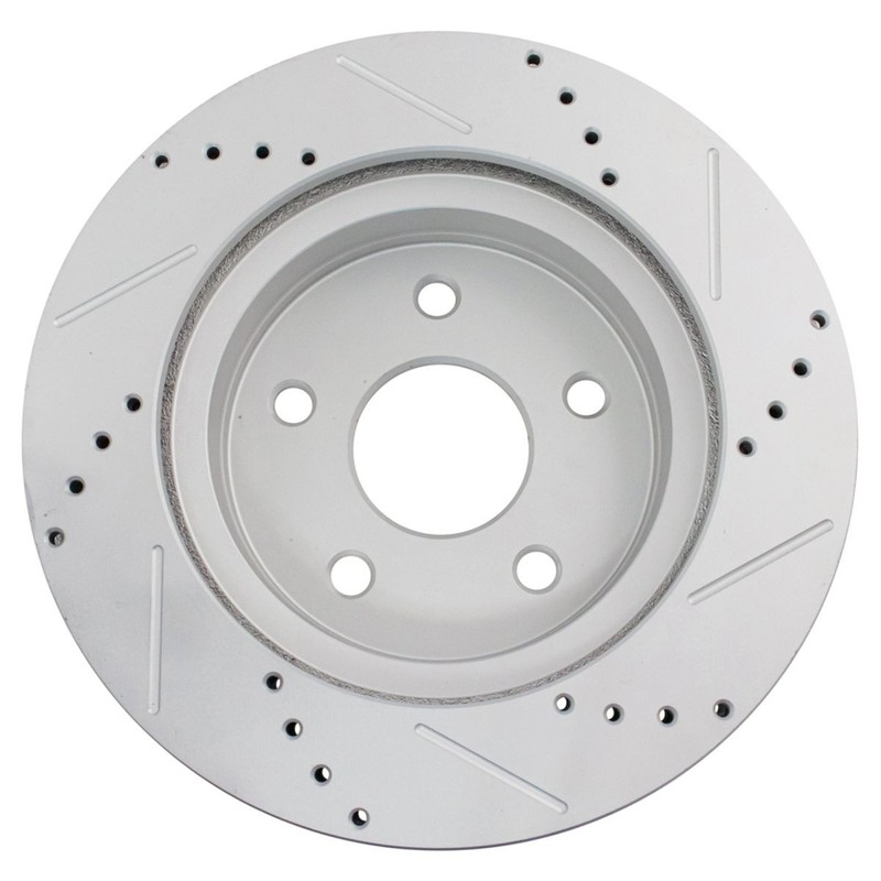 TRQ Performance Drilled Slotted Front Coated Brake Rotor Pair for Chrysler gallery