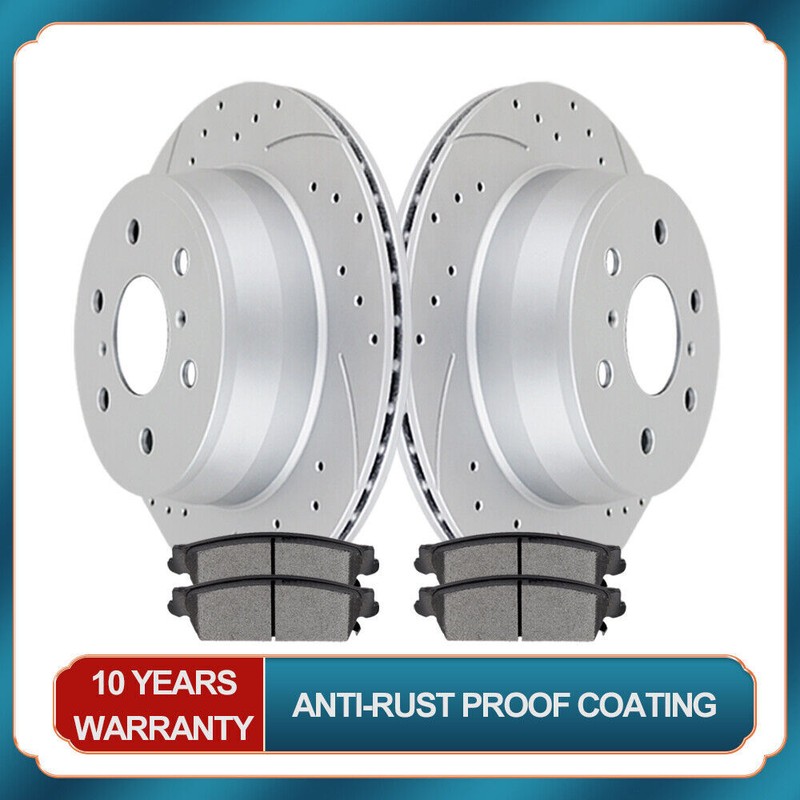 Rear Brake Rotors Discs & Pads for 2015-2018 Chevy GMC Silverado Sierra 1500