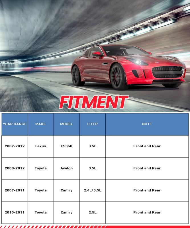 Front Rear Rotors Ceramic Brake Pads Kits for Toyota Camry Avalon/Lexus ES350 gallery