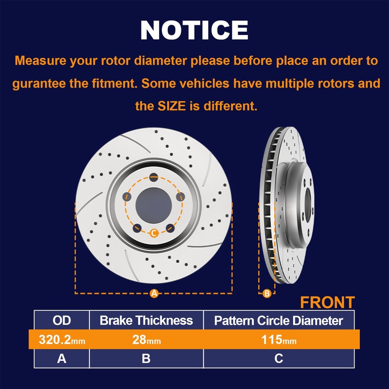 Front Rear Slotted Brake Rotors Pads for 2009-2020 Dodge Challenger Charger RWD gallery