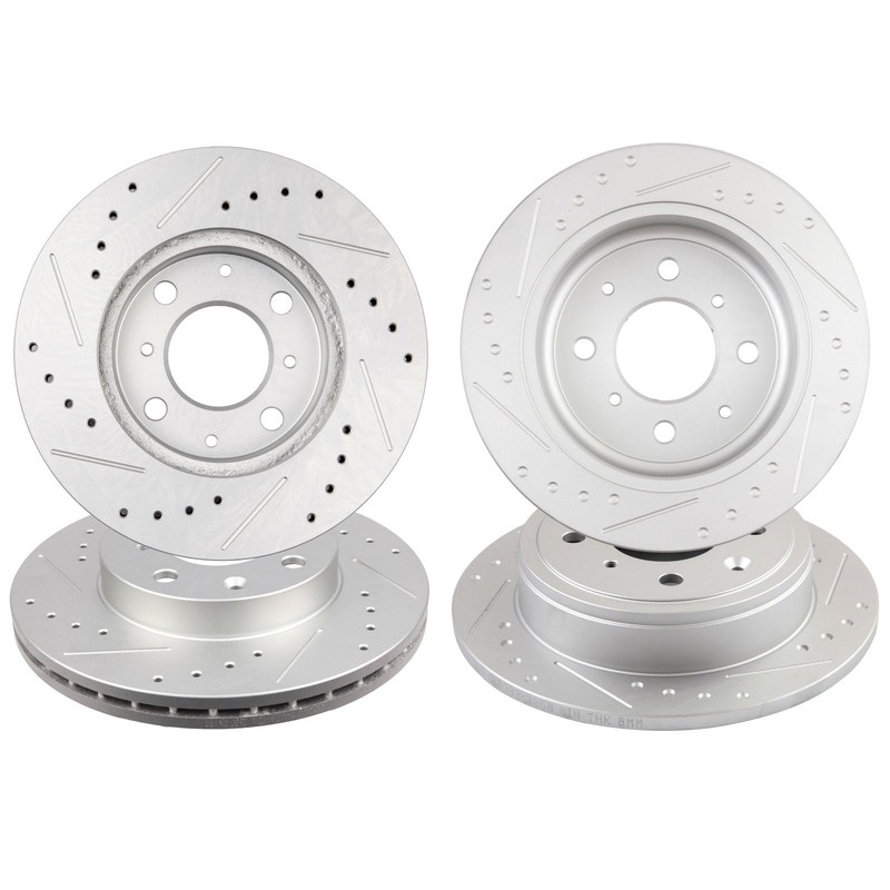 Front Rear Drill Slot Brake Discs Rotors For Honda Civic Del Sol Hatchback 4X