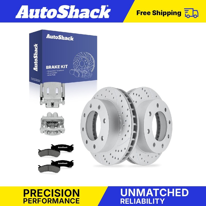 Front Drilled Slotted Brake Rotors Premium Pad Calipers for GMC, Sierra 1500 06