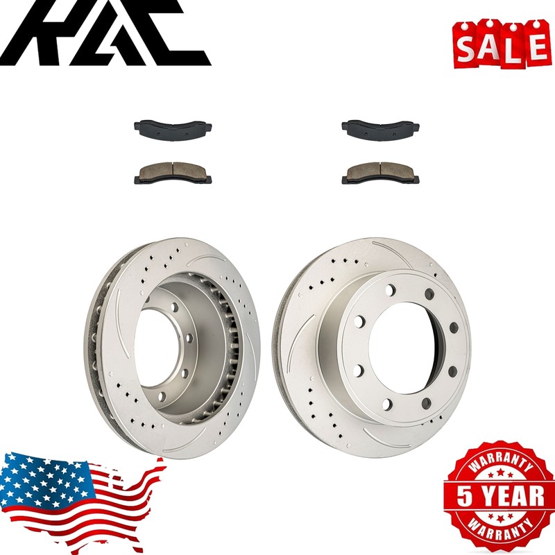 Drilled Brake Rotor & Pad Front For 99-04 Ford F-250/F-350 Super Duty 54078+D824