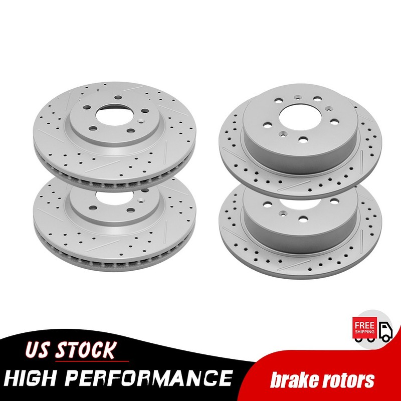 Front Rear Drilled Disc Brake Rotors for 2006 -2010 Chevrolet Impala Monte Carlo