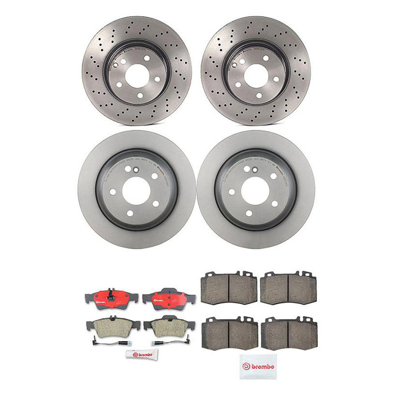 Brembo Front Rear Brake Kit Disc Rotors Ceramic Pads & Sensors For MB W221 S350 gallery
